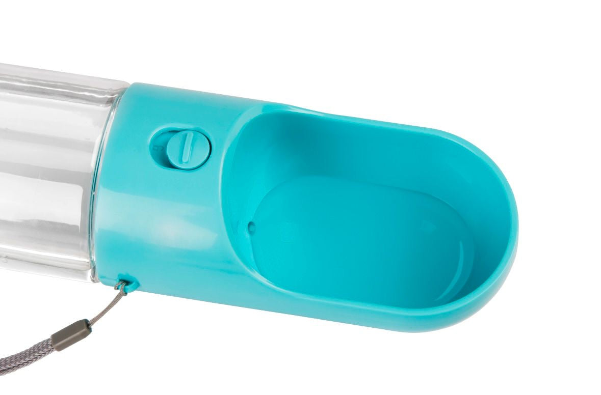 foldable, portable, plastic 2-in-1 water and food bottle/bowl