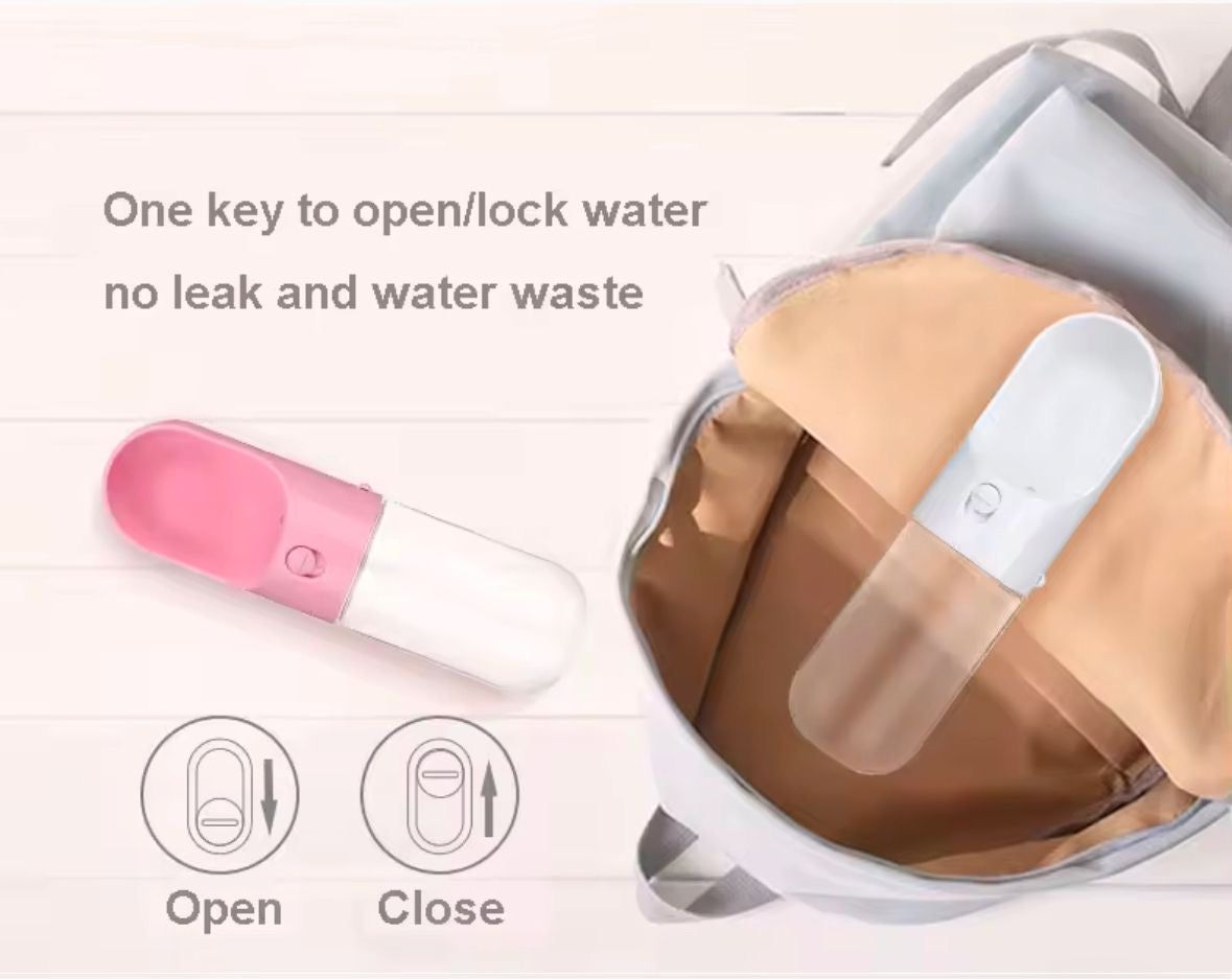 foldable, portable, plastic 2-in-1 water and food bottle/bowl