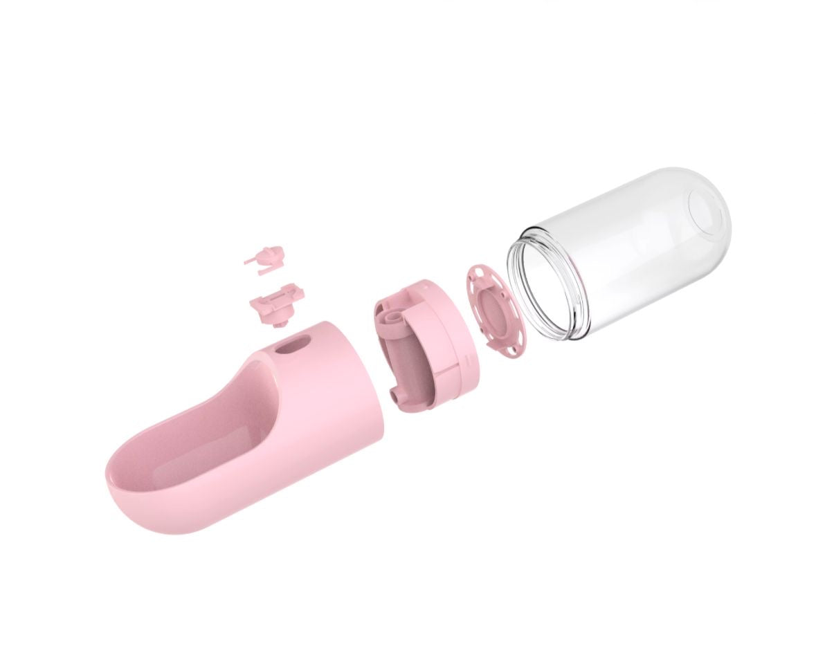 foldable, portable, plastic 2-in-1 water and food bottle/bowl